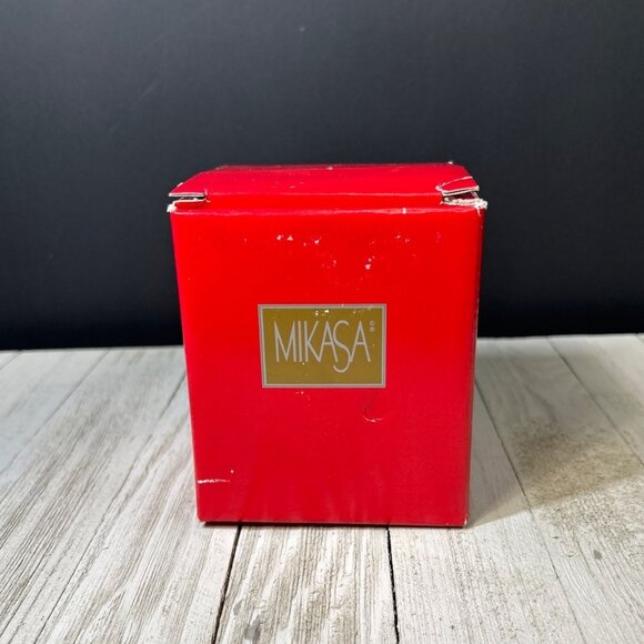 Vintage Mikasa Christmas Tree Votive Candle Holder Clear Glass Holiday w/ Box - Picture 1 of 7